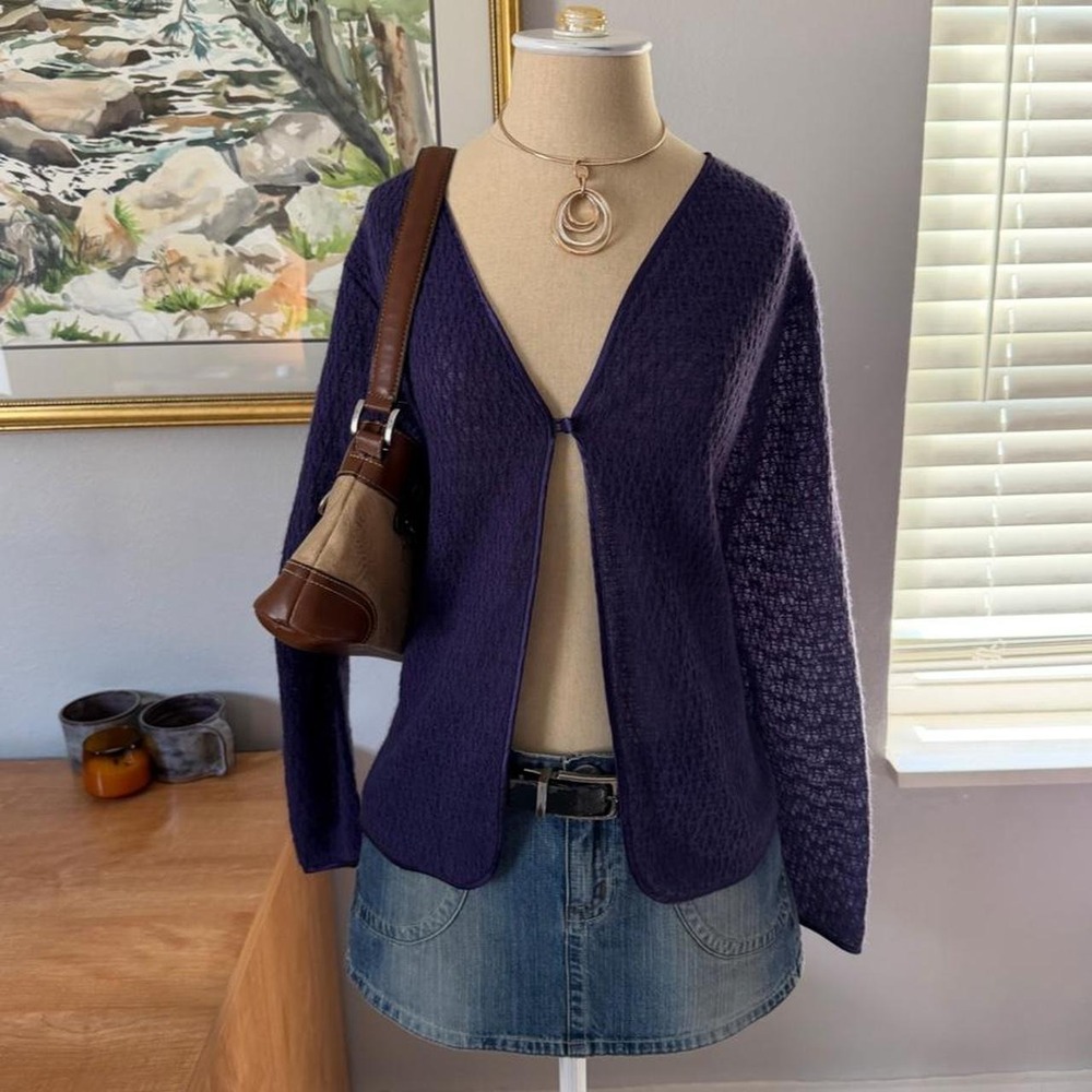 Vintage Gilligan & O'Malley plum sheer knit cardigan